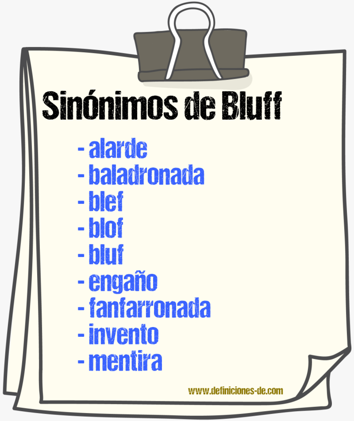 Sinnimos de bluff