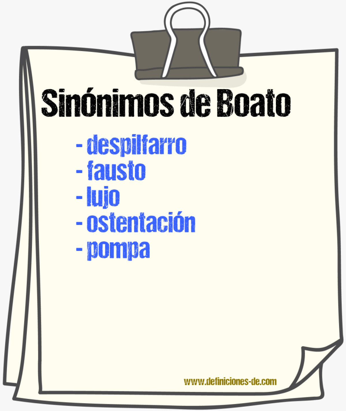 Sinnimos de boato