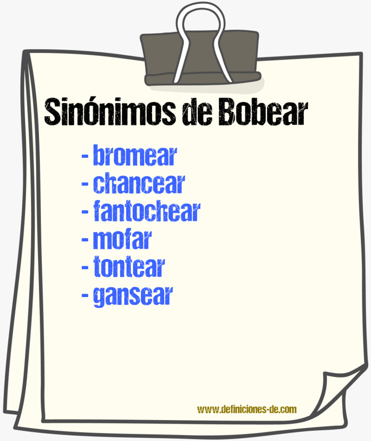 Sinnimos de bobear