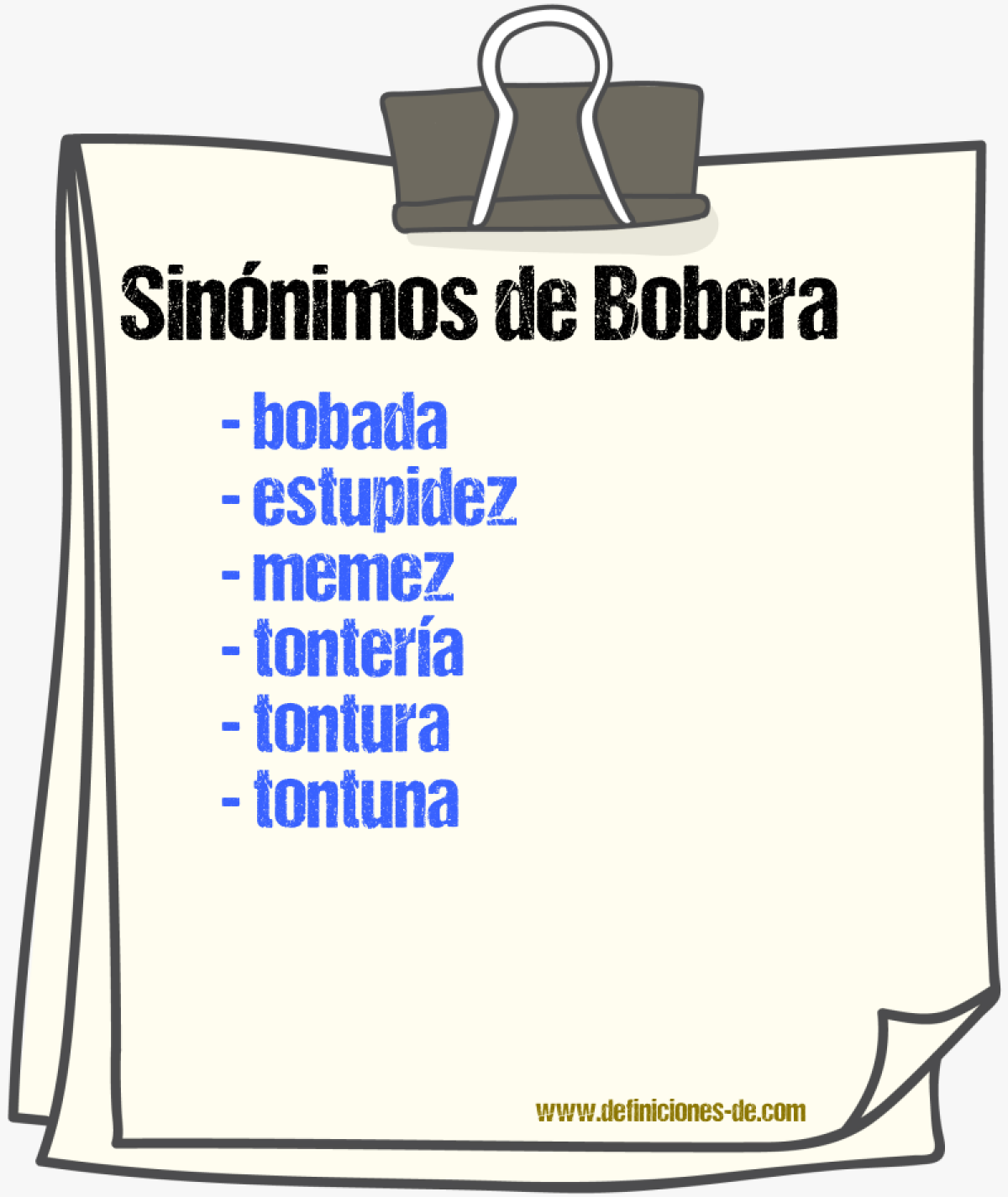 Sinnimos de bobera