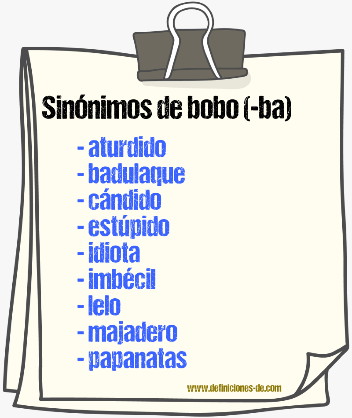 Sinnimos de bobo