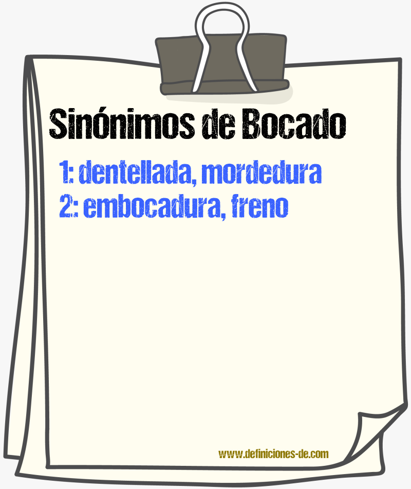 Sinnimos de bocado