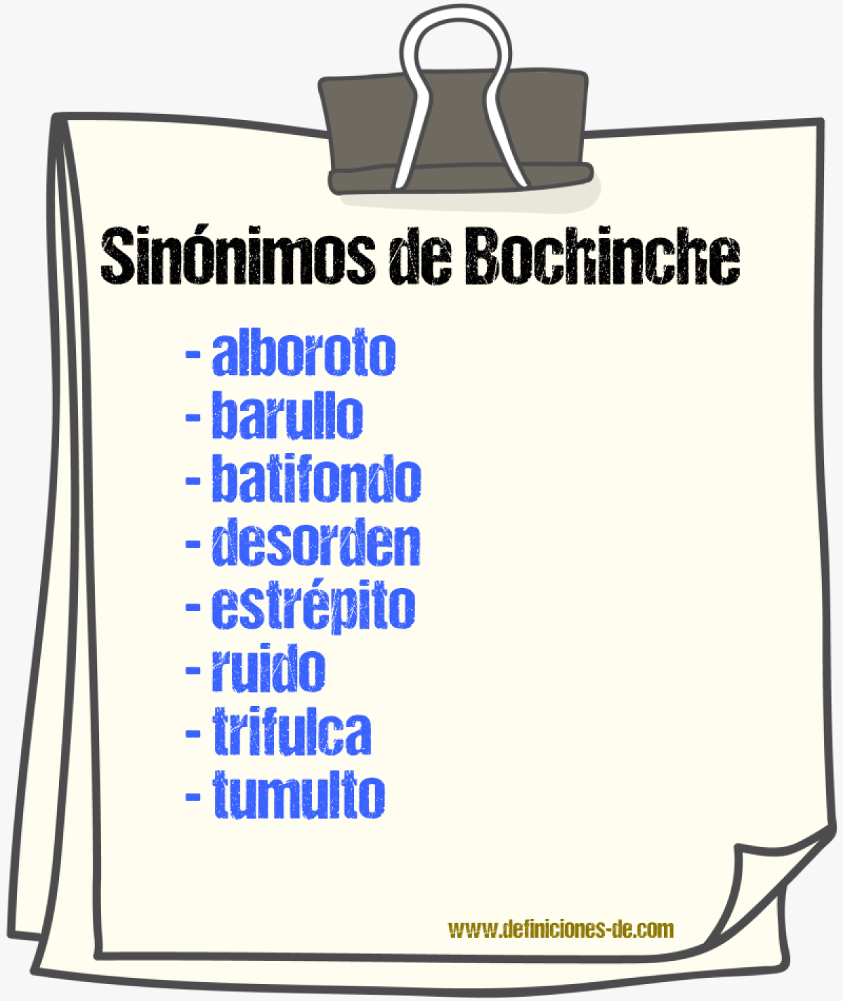 Sinnimos de bochinche