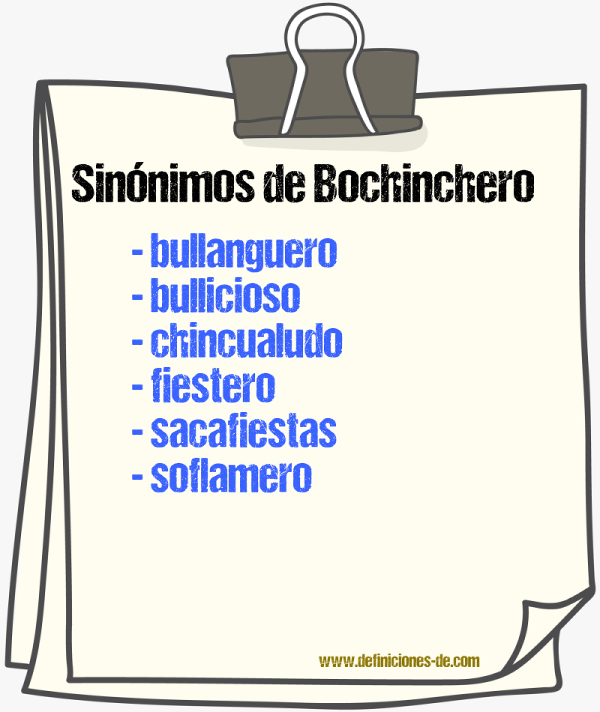 Sinnimos de bochinchero