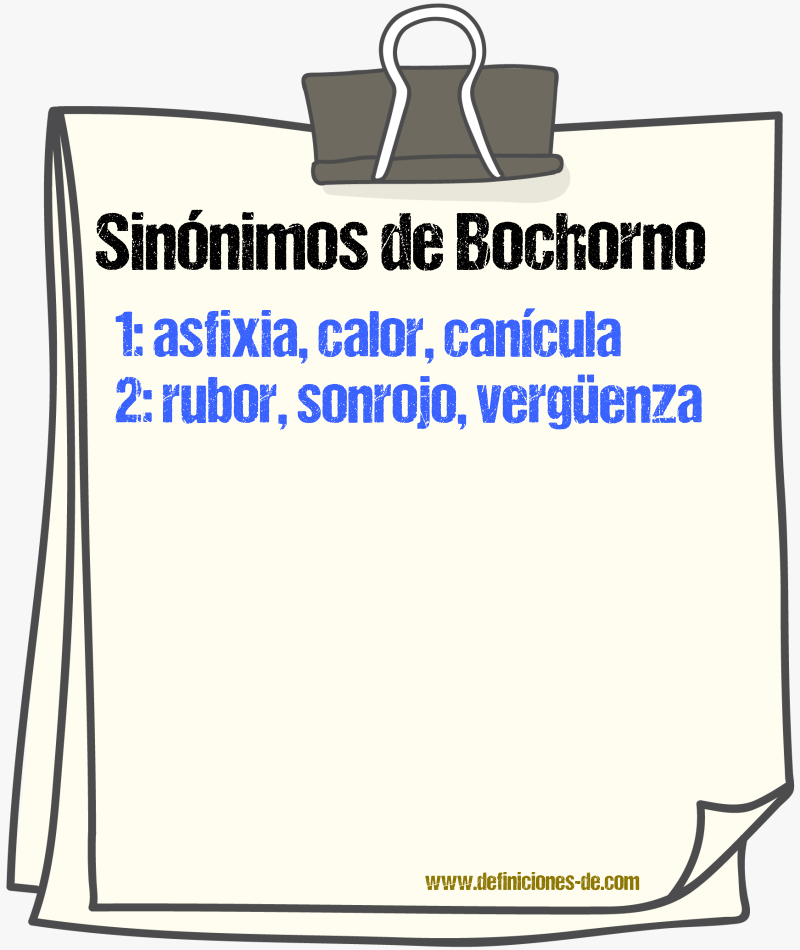 Sinnimos de bochorno