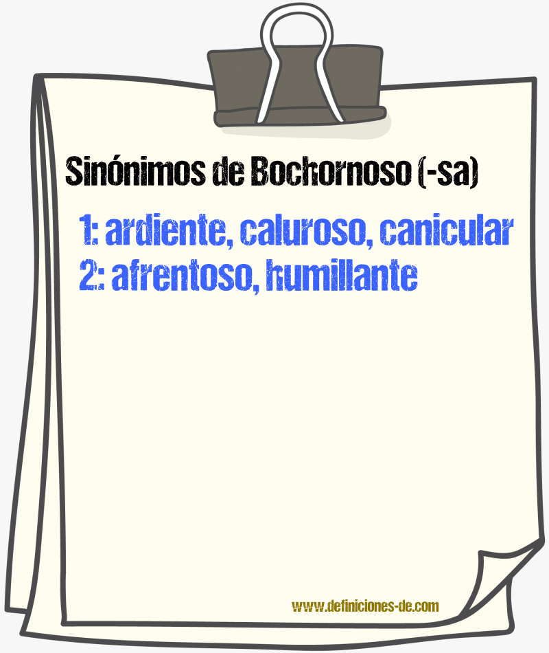 Sinnimos de bochornoso