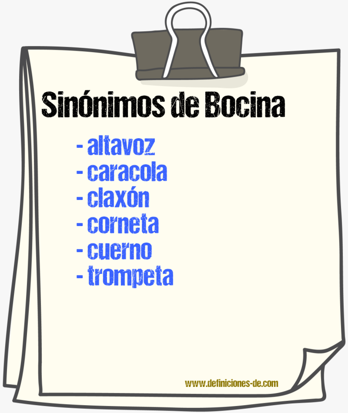 Sinnimos de bocina