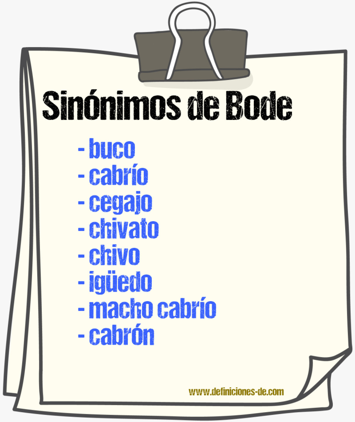 Sinnimos de bode