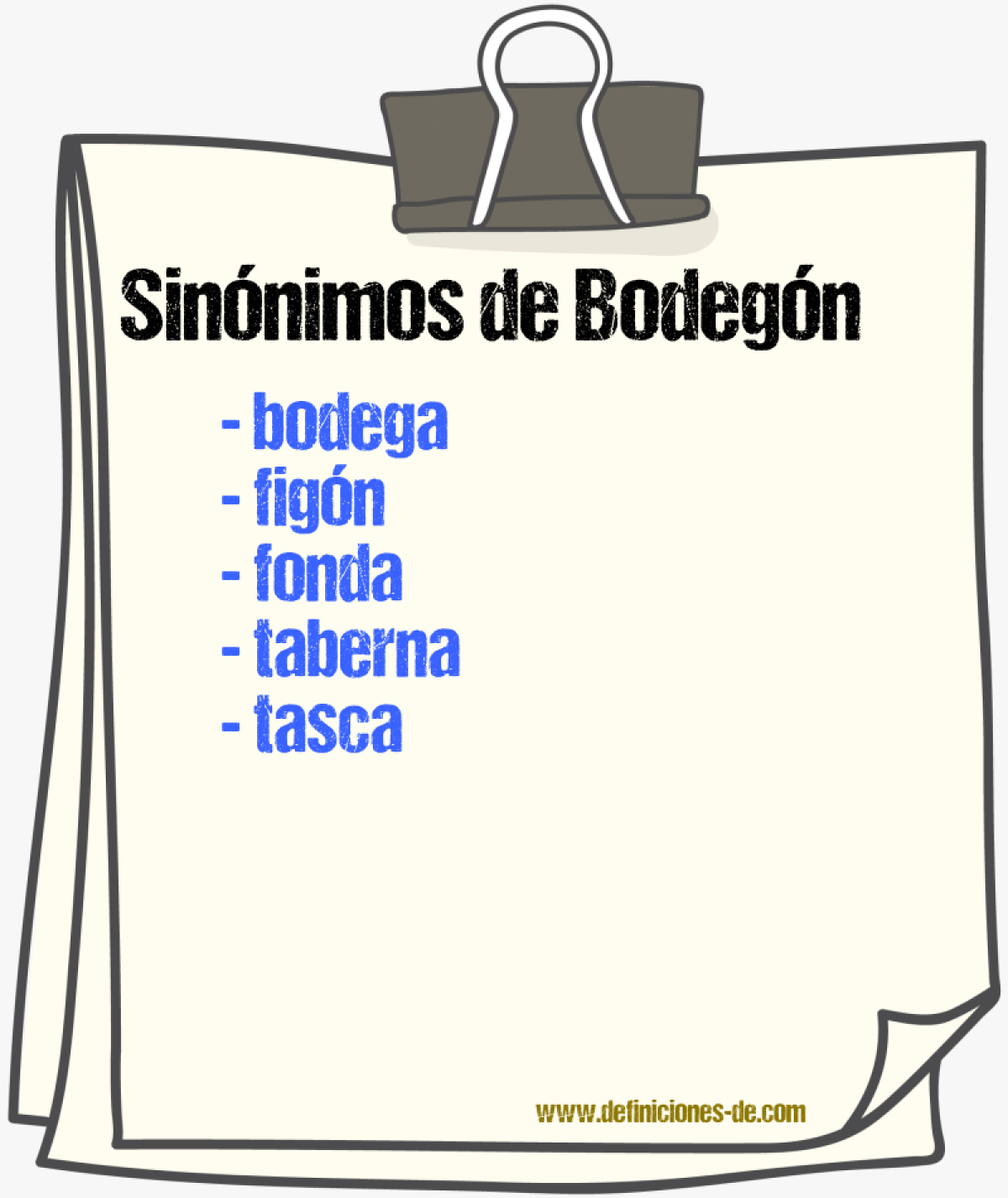 Sinnimos de bodegn