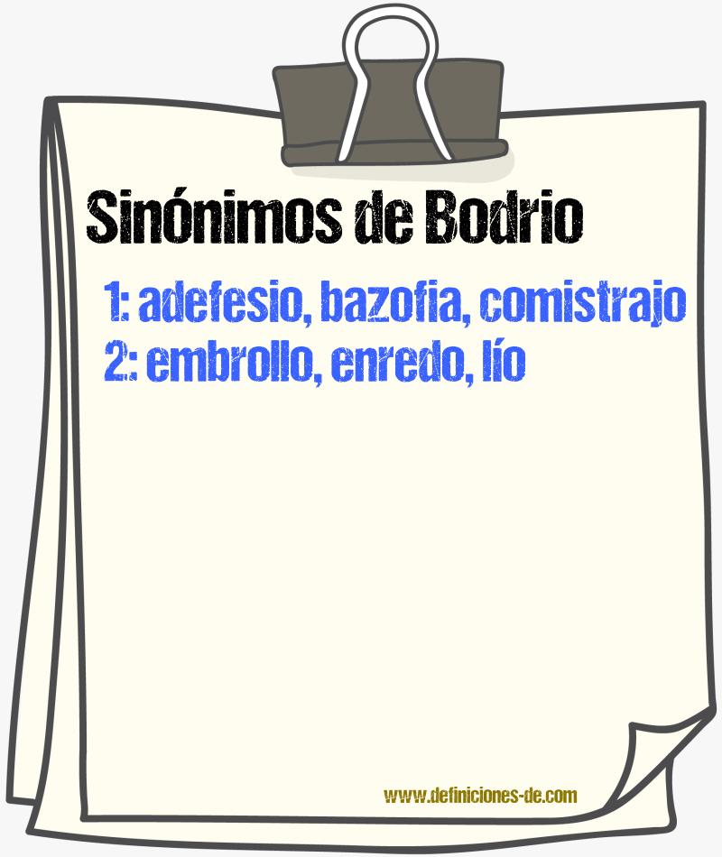 Sinnimos de bodrio