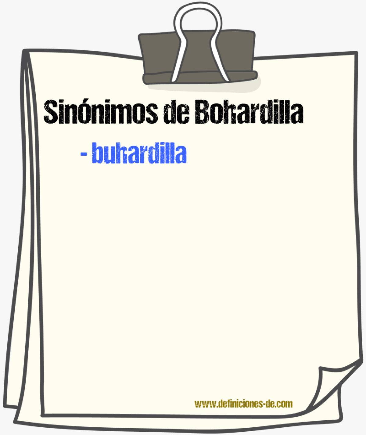 Sinnimos de bohardilla