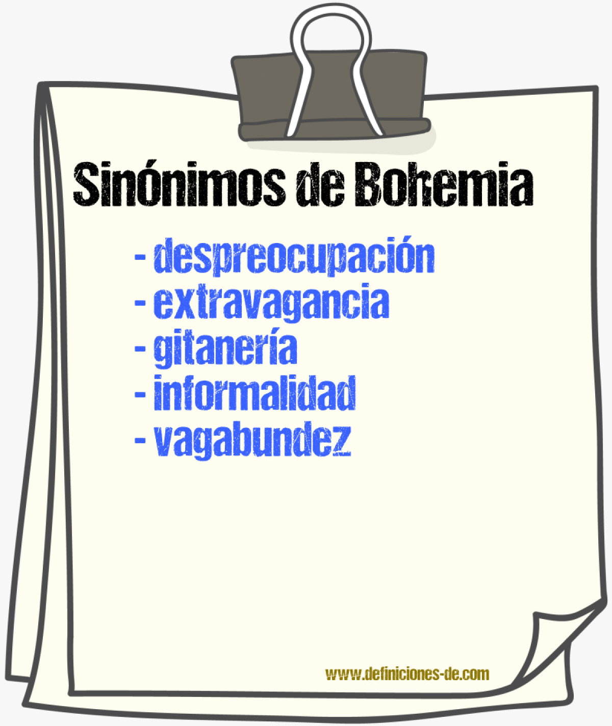 Sinnimos de bohemia