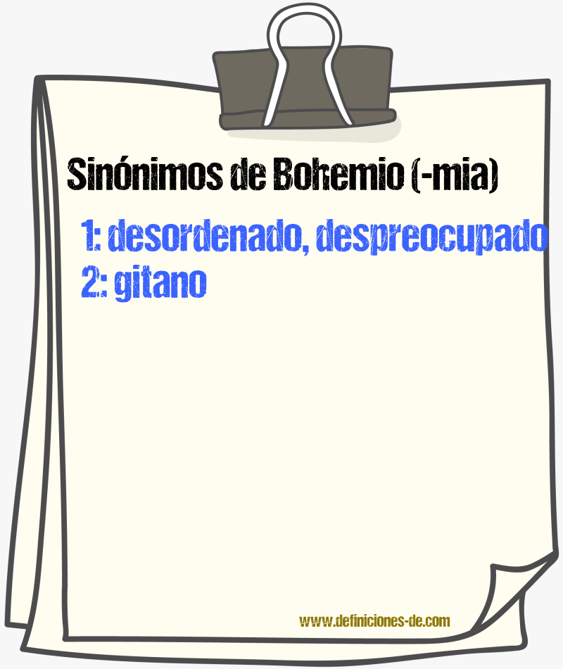 Sinnimos de bohemio