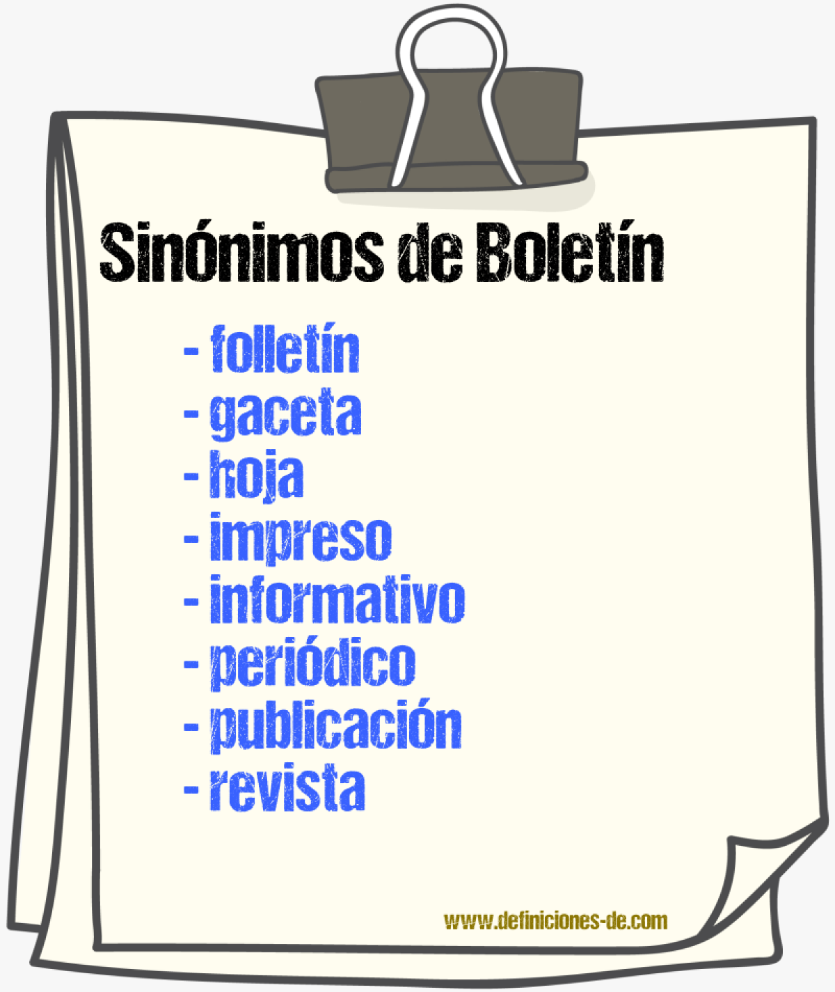 Sinnimos de boletn