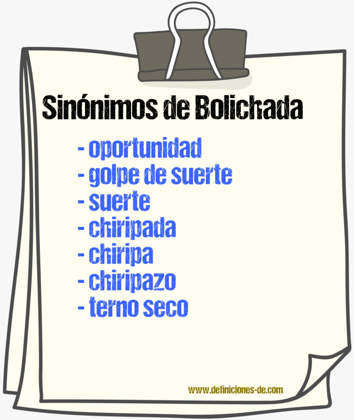 Sinnimos de bolichada