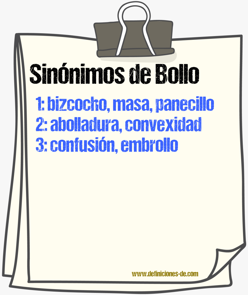 Sinnimos de bollo