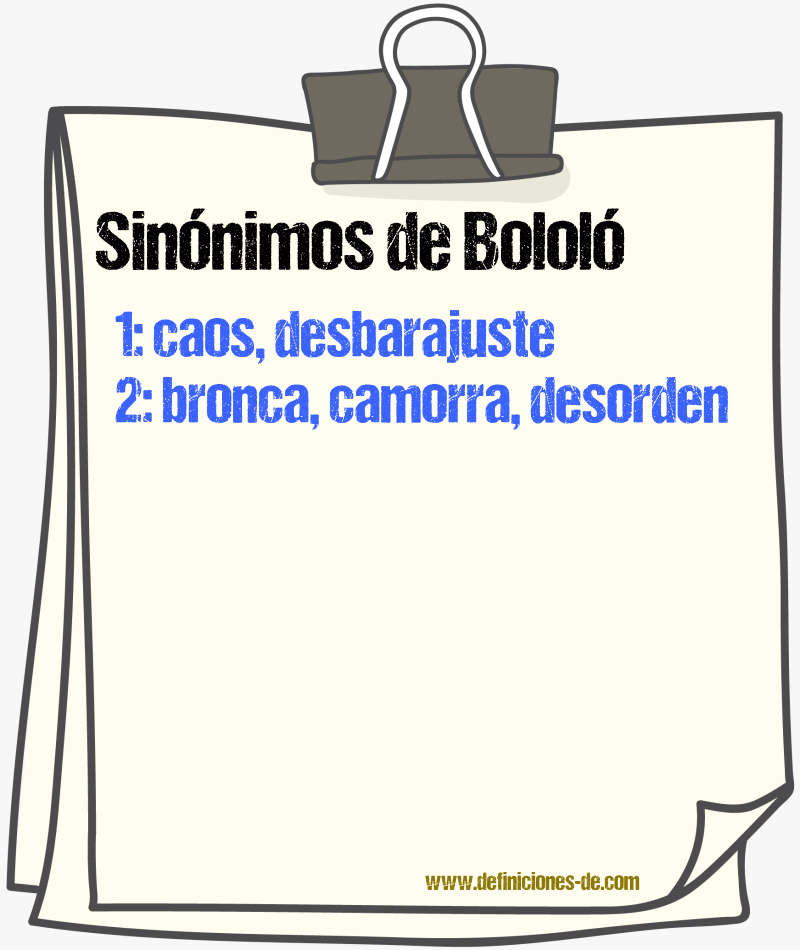 Sinnimos de bolol