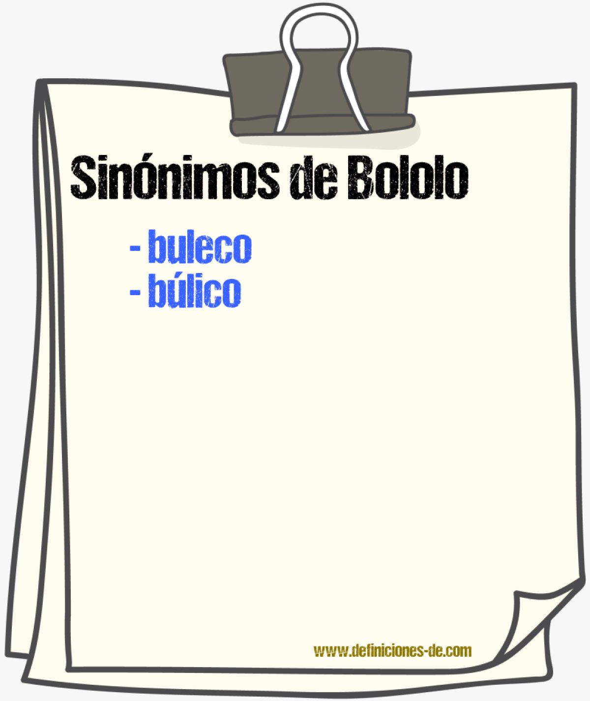 Sinnimos de bololo