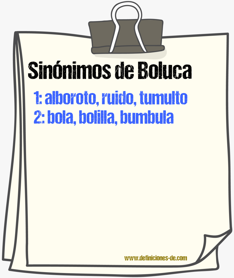 Sinnimos de boluca