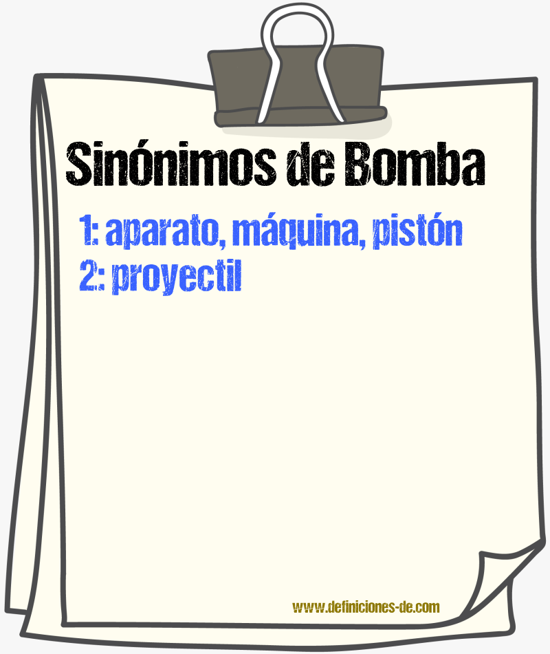 Sinnimos de bomba