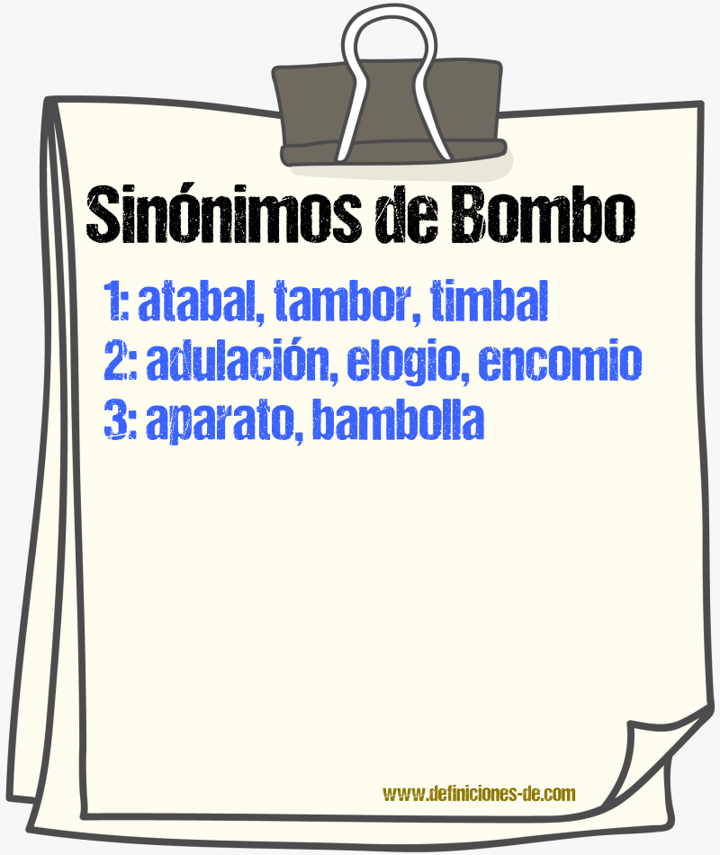 Sinnimos de bombo