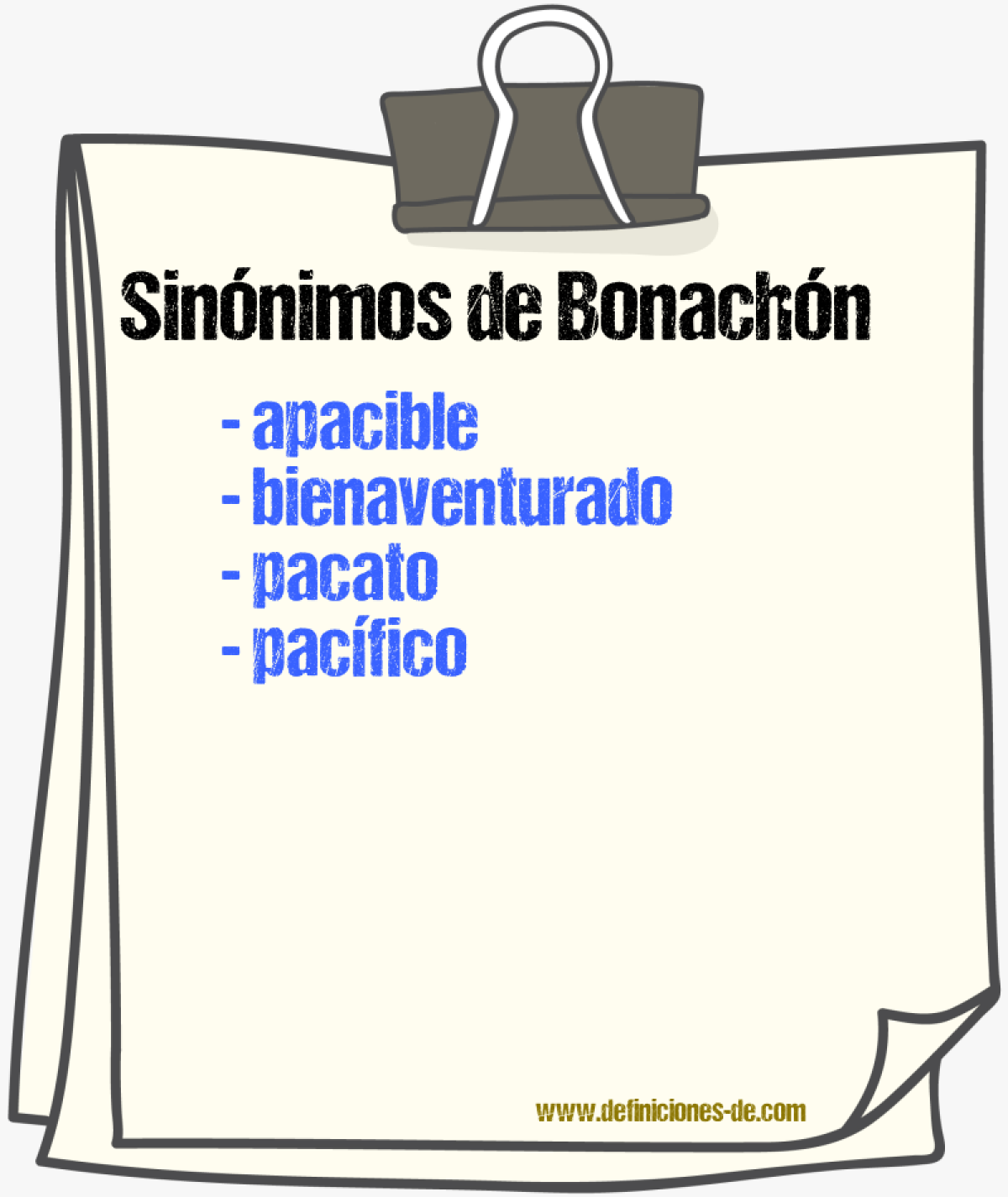 Sinónimos de bonachón