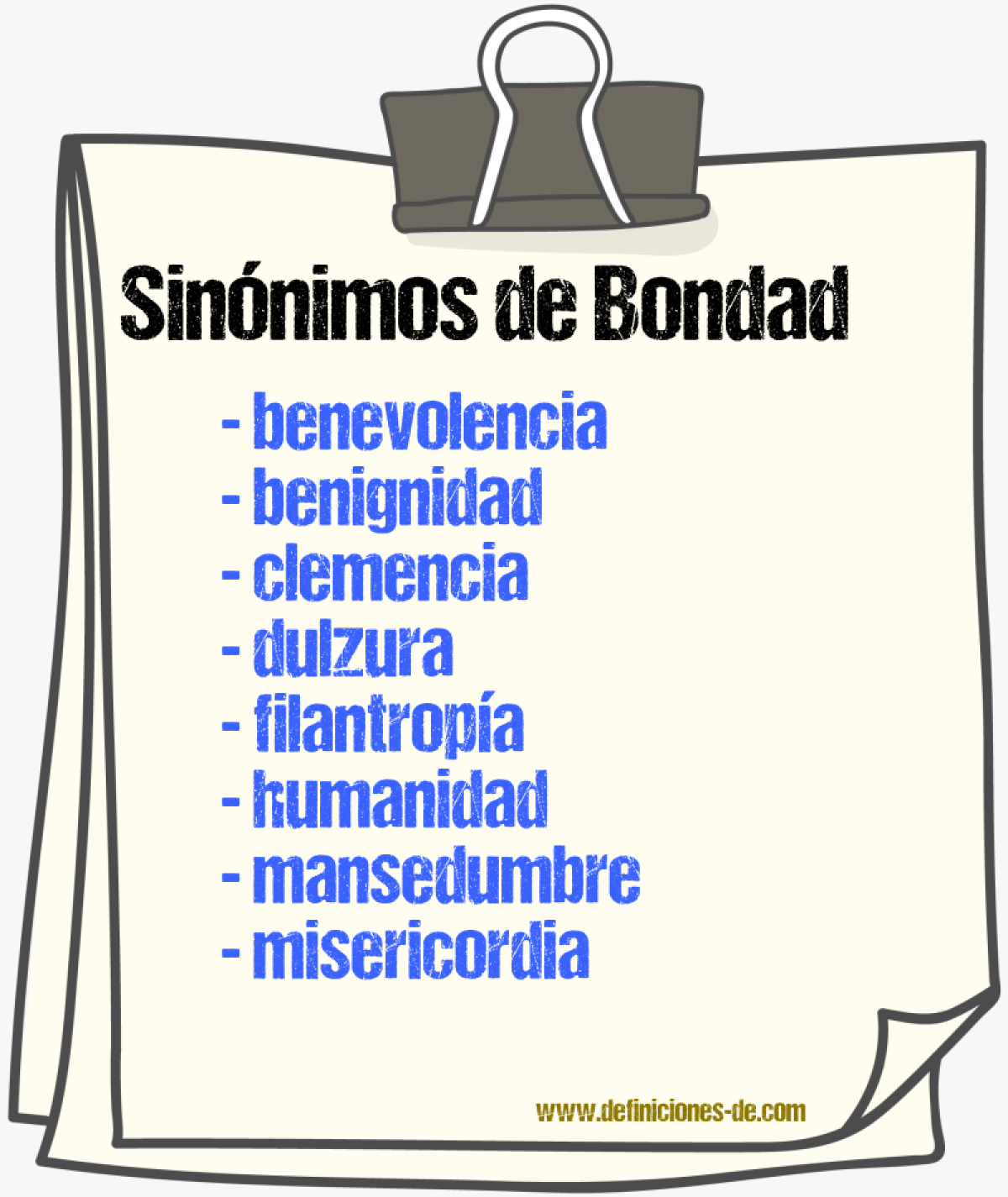 Sinnimos de bondad