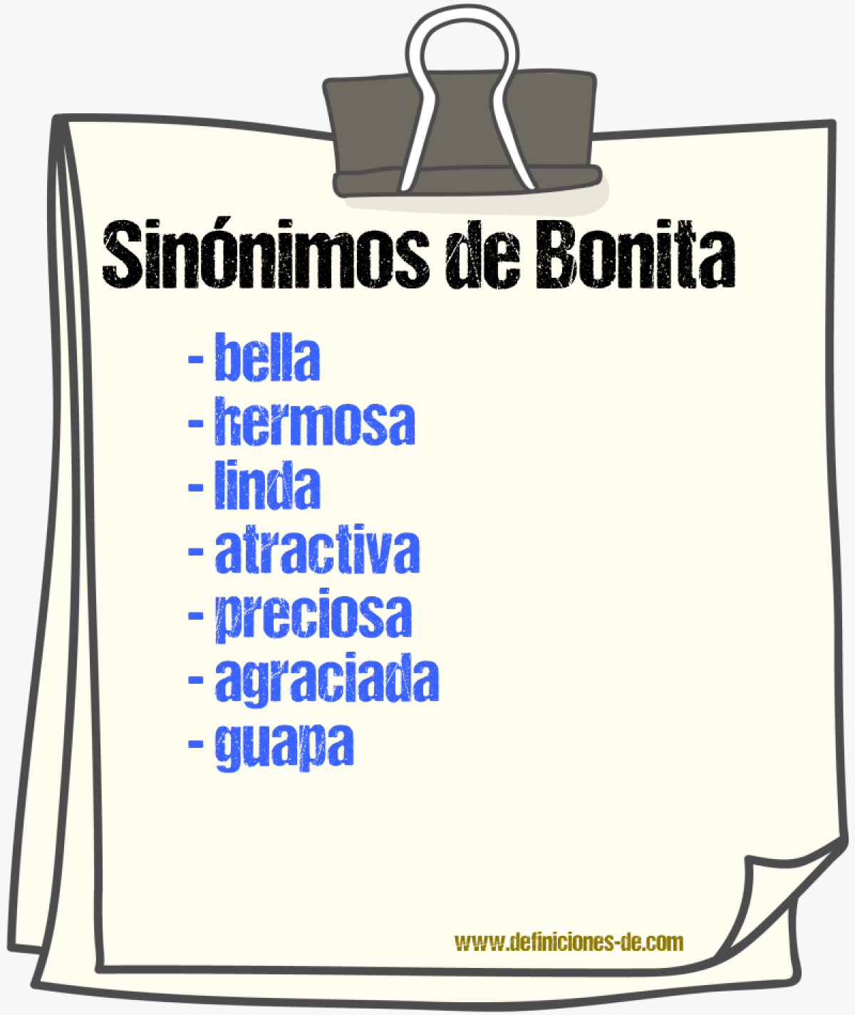 Sinónimos de bonita