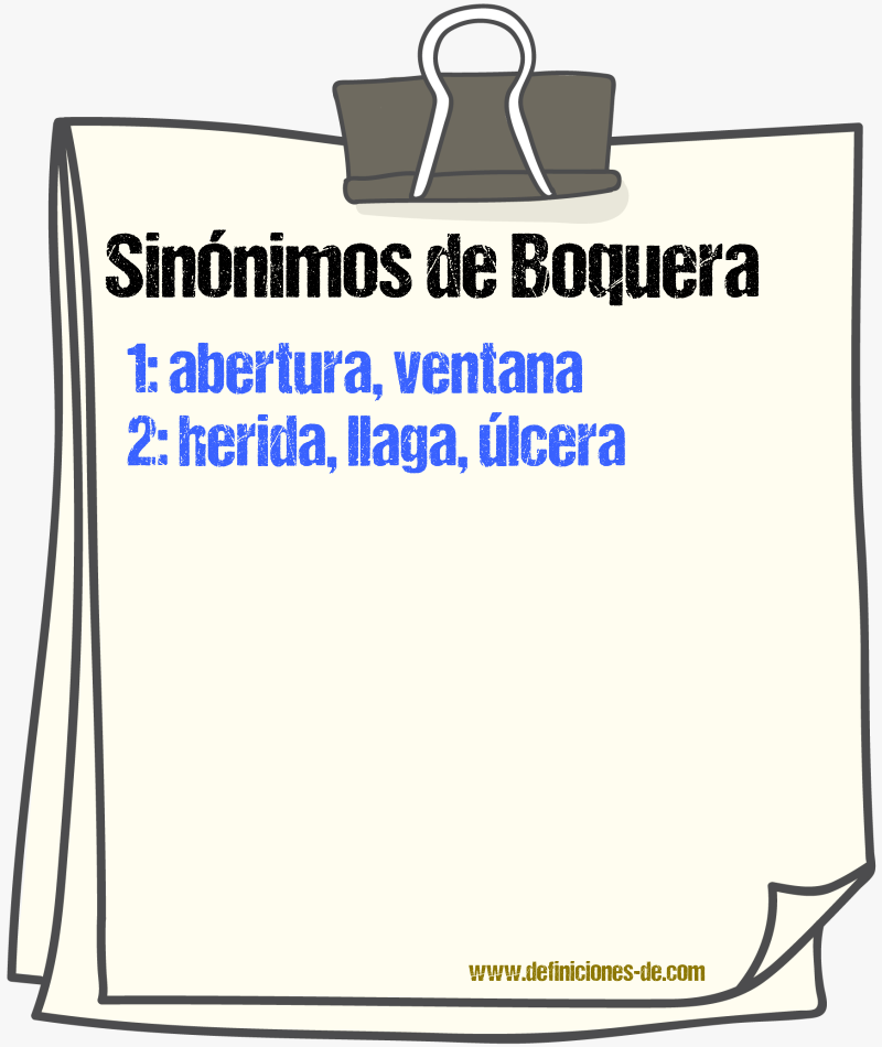 Sinnimos de boquera