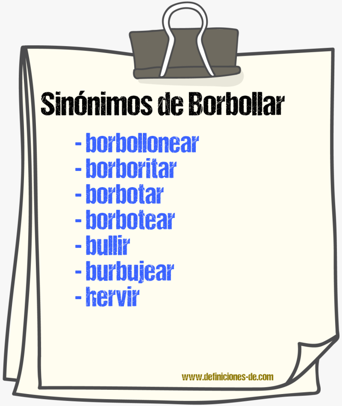 Sinnimos de borbollar