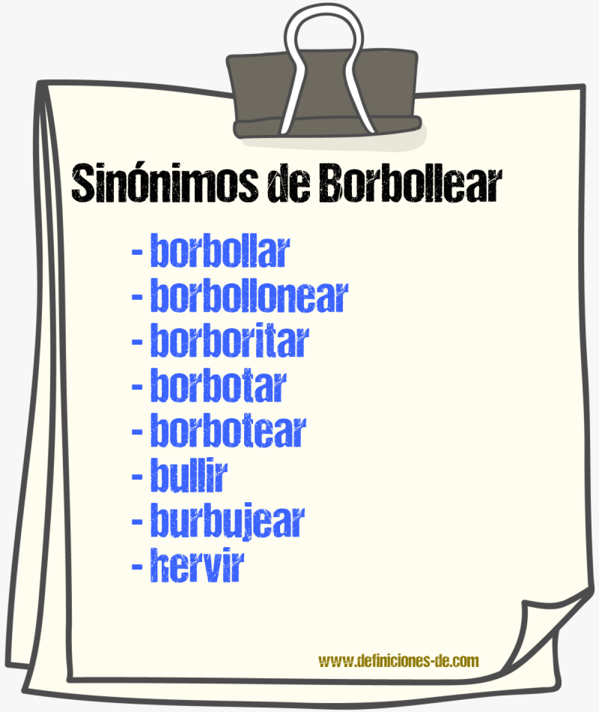 Sinnimos de borbollear