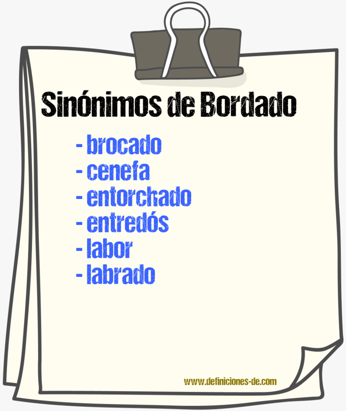 Sinnimos de bordado