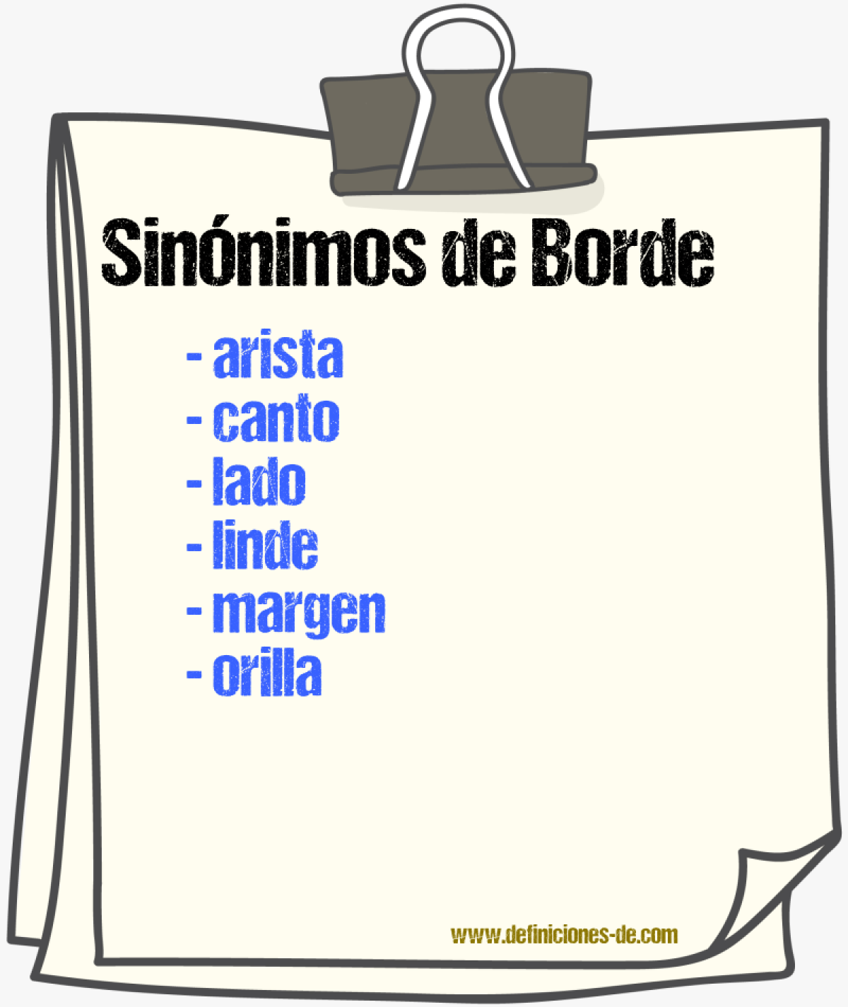 Sinnimos de borde