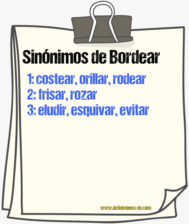 Sinnimos de bordear