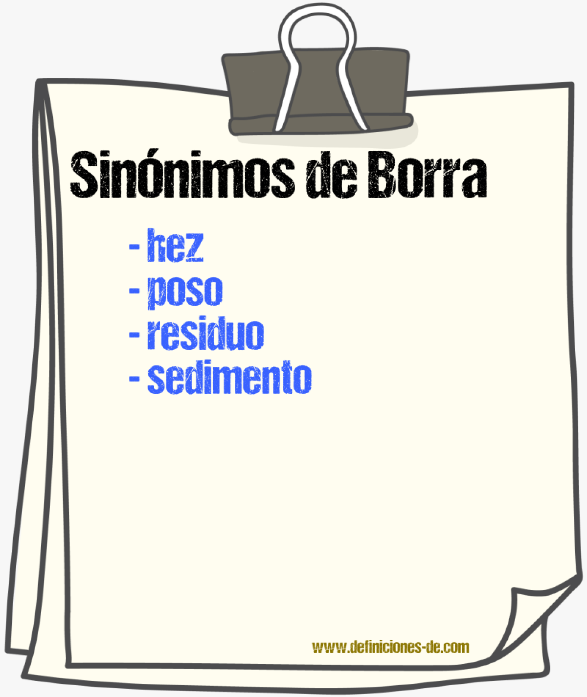 Sinnimos de borra