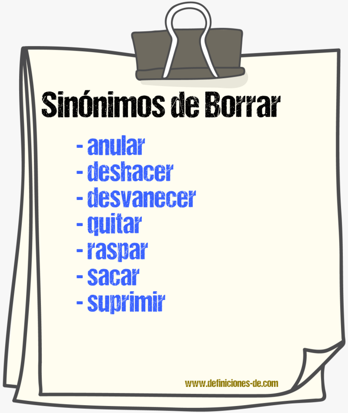 Sinnimos de borrar