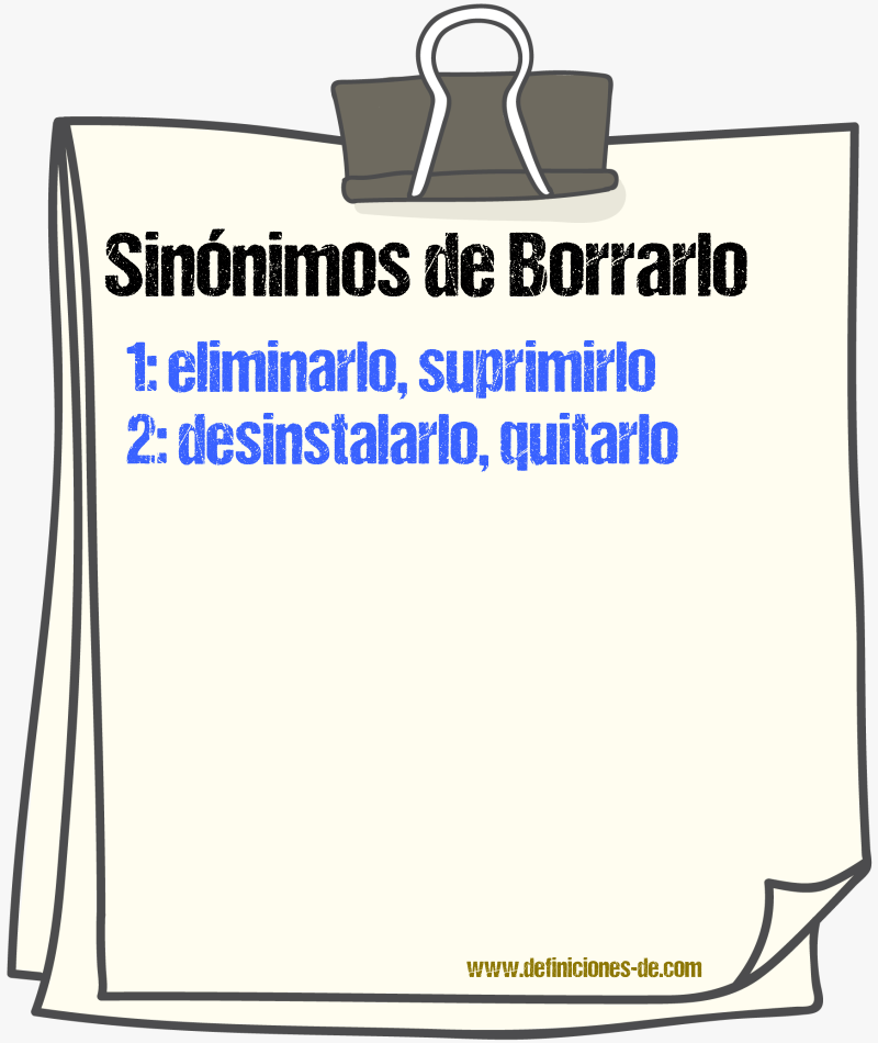 Sinónimos de borrarlo