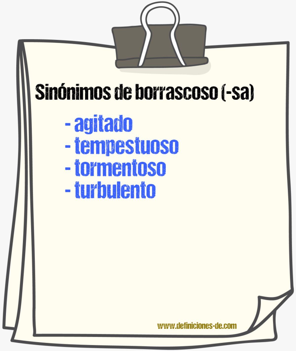 Sinnimos de borrascoso