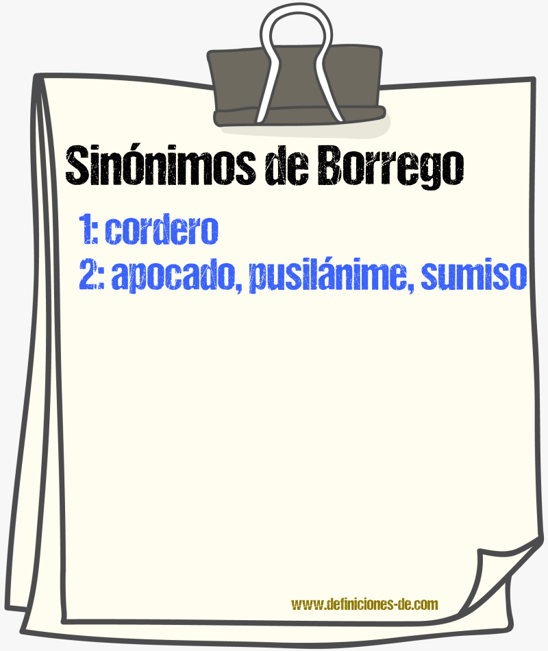 Sinnimos de borrego