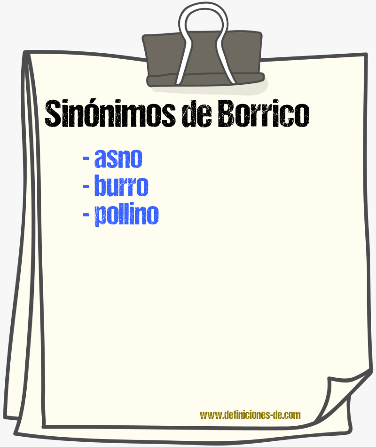 Sinnimos de borrico