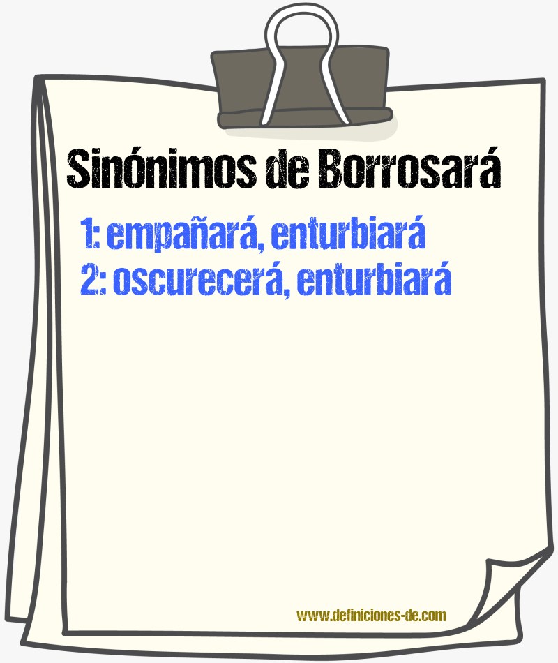 Sinónimos de borrosará