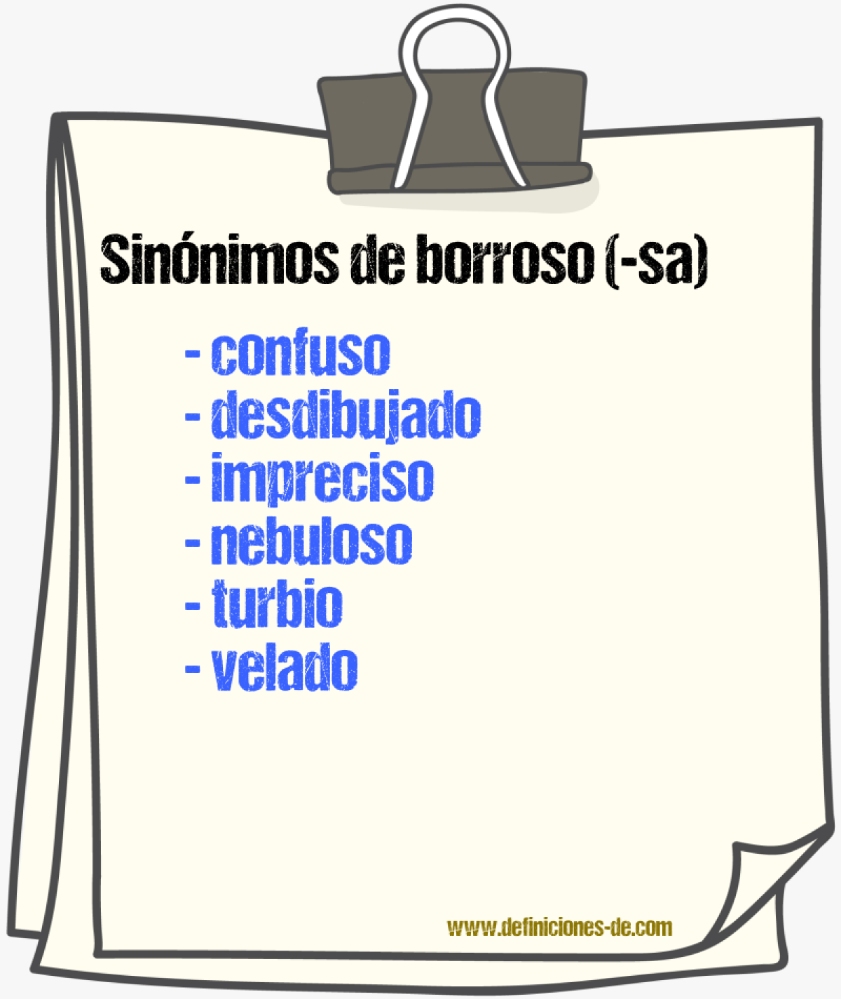 Sinnimos de borroso