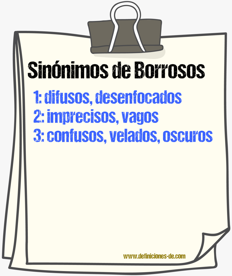 Sinónimos de borrosos