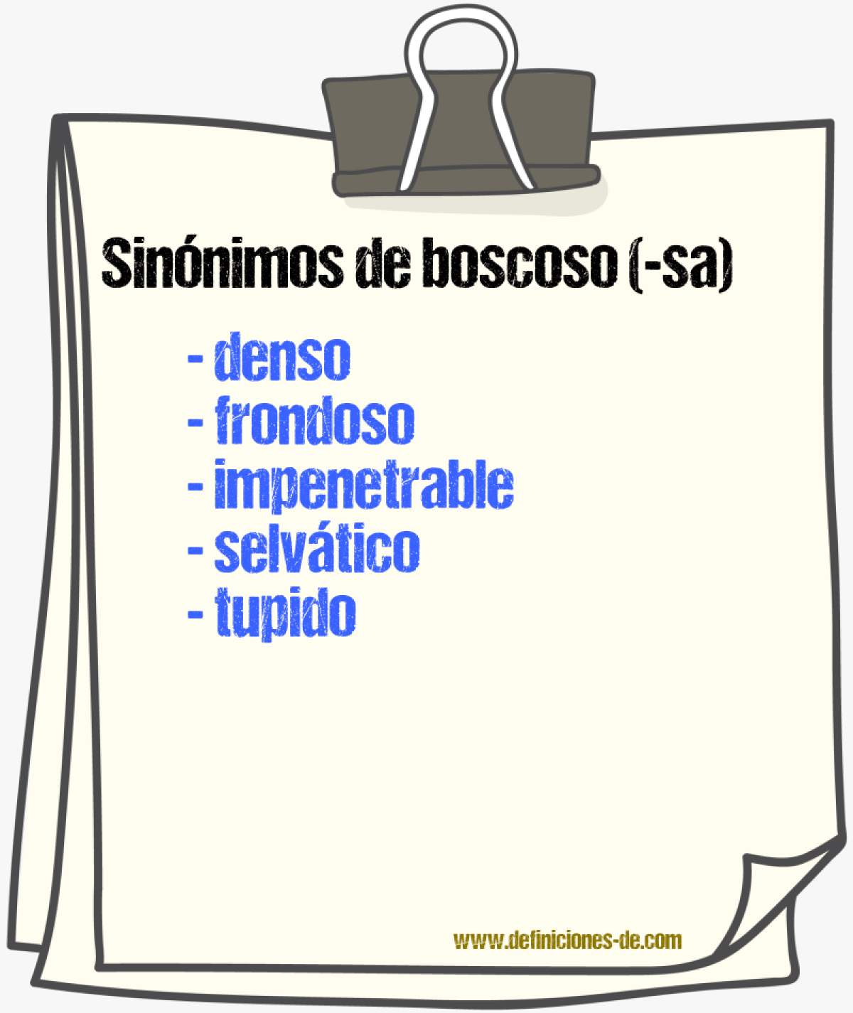 Sinnimos de boscoso