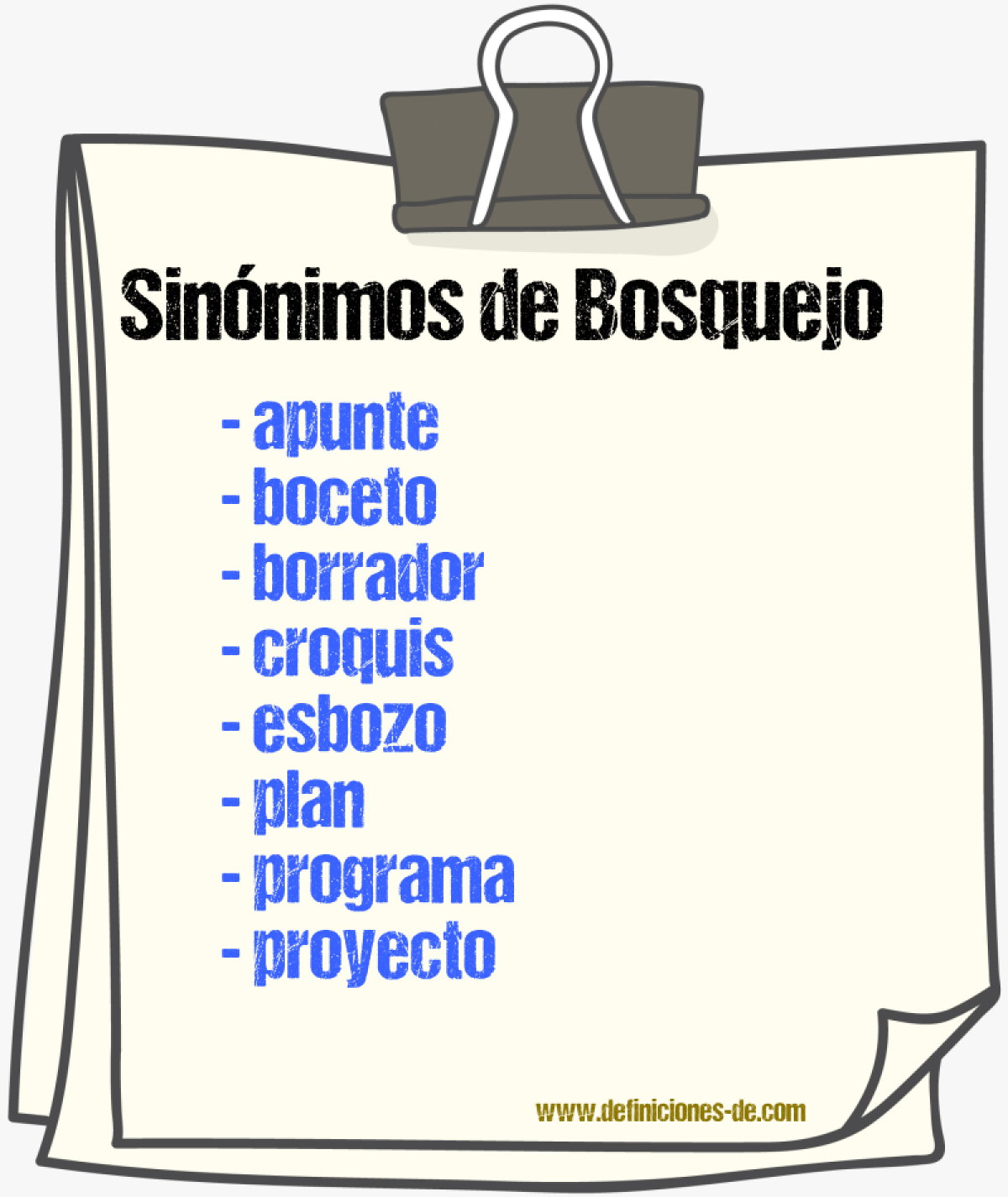 Sinnimos de bosquejo