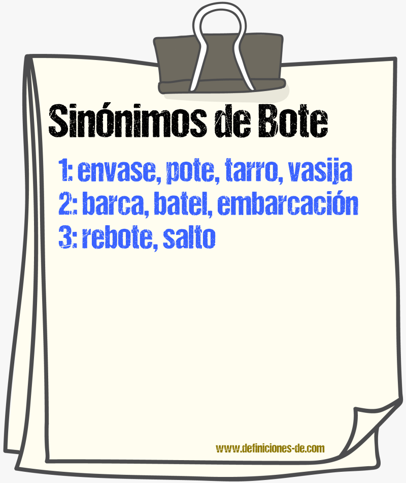 Sinnimos de bote