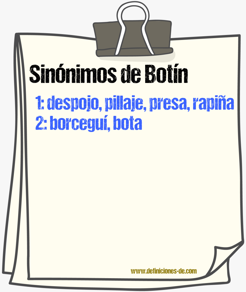 Sinnimos de botn