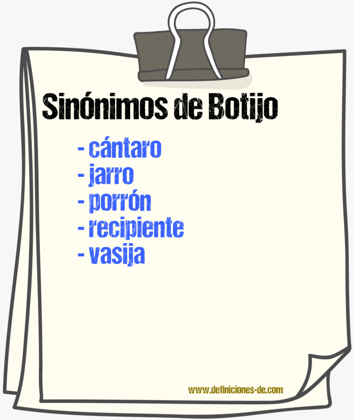 Sinnimos de botijo