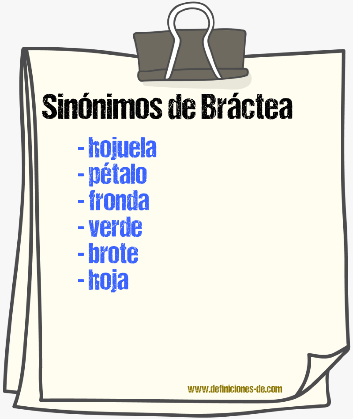 Sinnimos de brctea