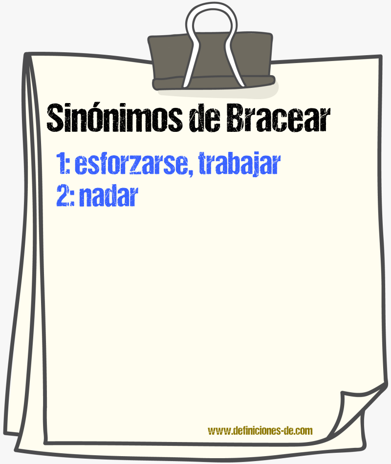 Sinnimos de bracear